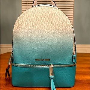 Michael Kors Rhea Signature Logo Ombré Medium Backpack